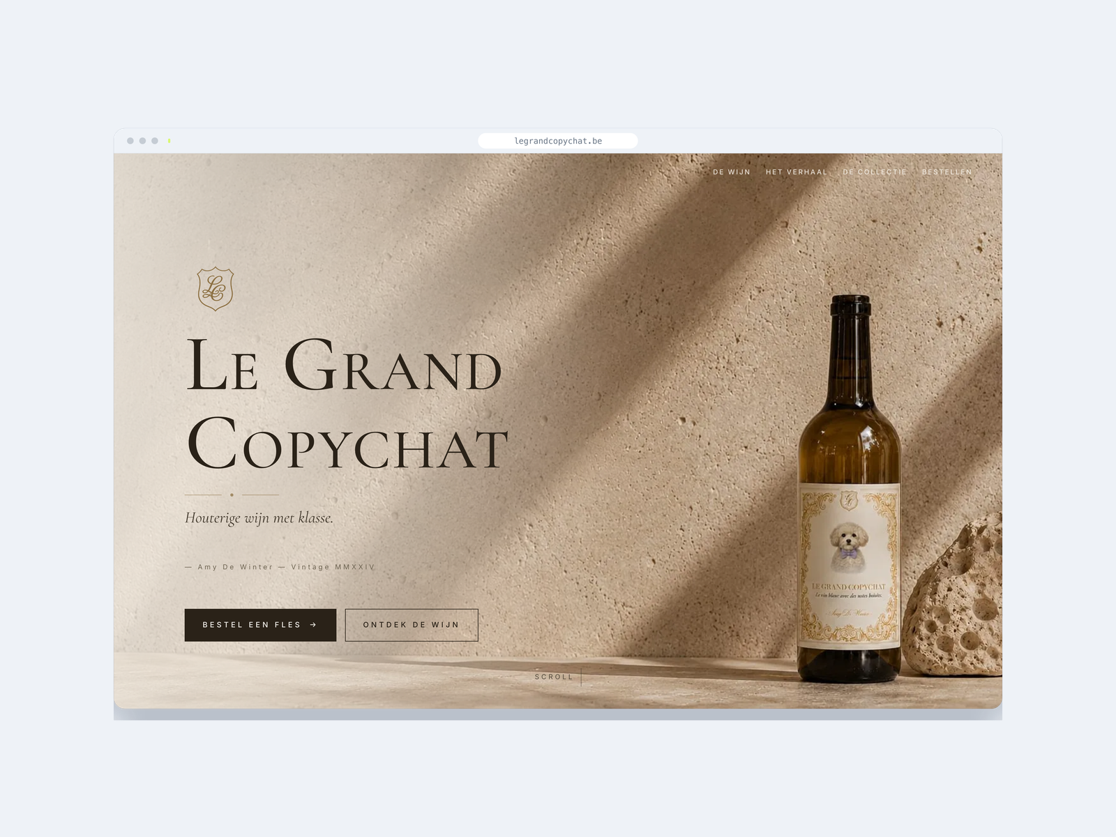 De lanceersite van Le Grand Copychat in de browser